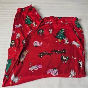 Xmas Joyspun Women's Size XL Pajama Pants Joggers w/ Cats, Dogs, Christmas Trees